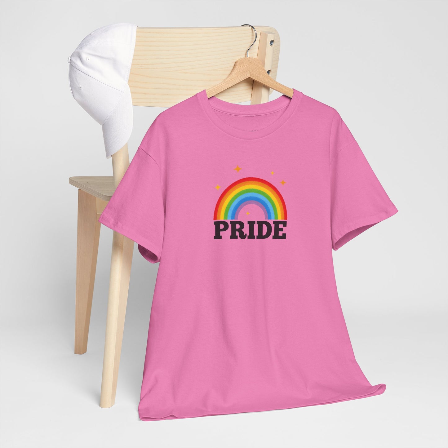 Pride Rainbow Unisex Heavy Cotton Tee, LGBTQ+ Apparel, Festival Shirt, Support Equality, Pride Month Celebration