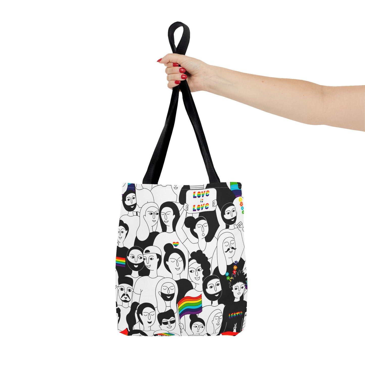 Pride Love Tote Bag - Eco-Friendly, Reusable, Art-Inspired, LGBTQ+ Community, Everyday Carry, Gift for Pride Month
