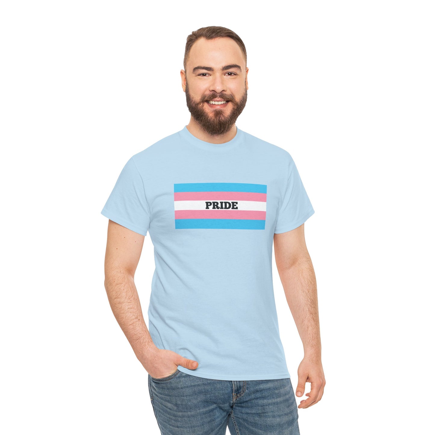 Trans Pride Unisex Heavy Cotton Tee - Celebrate Diversity, LGBTQ+ Shirt, Casual Pride Apparel, Inclusive T-Shirt