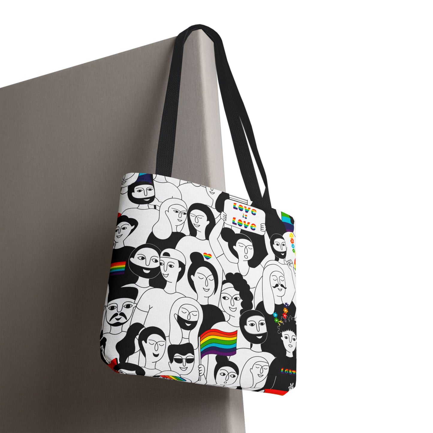 Pride Love Tote Bag - Eco-Friendly, Reusable, Art-Inspired, LGBTQ+ Community, Everyday Carry, Gift for Pride Month