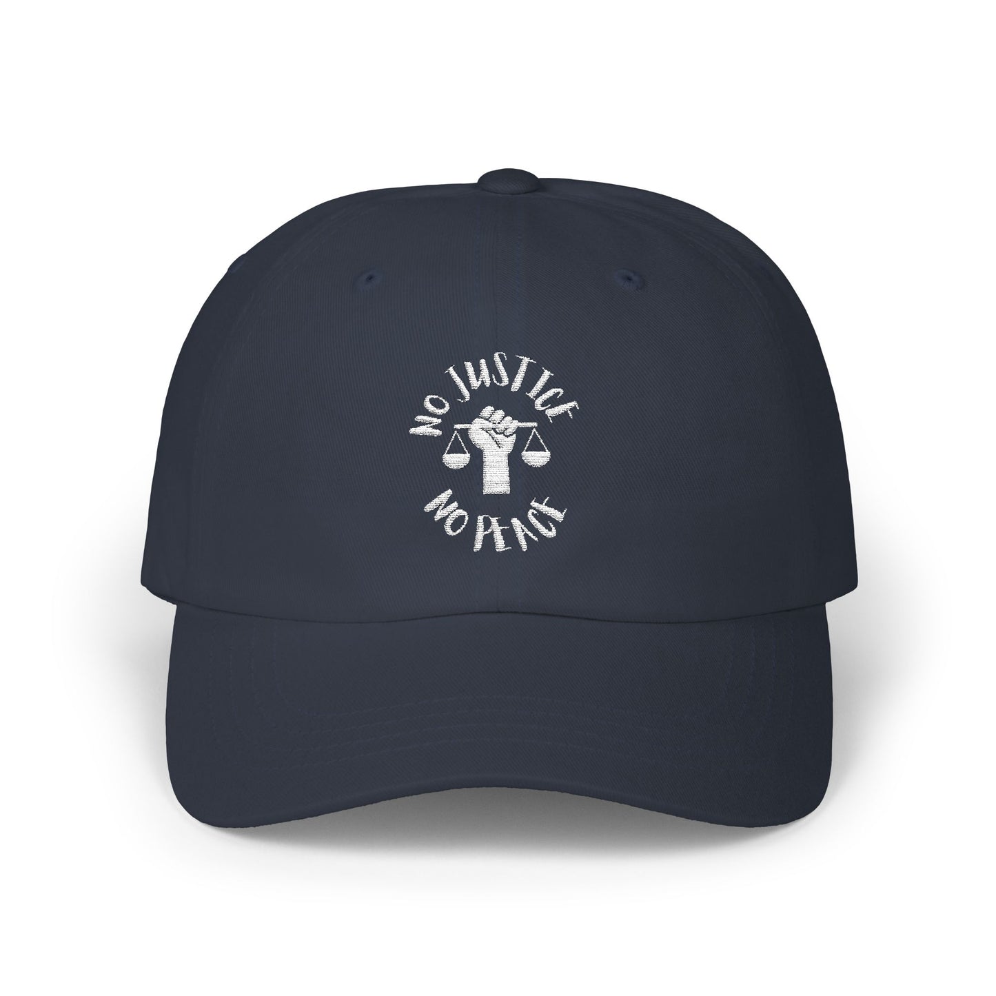 Classic Dad Cap - Casual Style Hat with 'No Justice No Peace' Embroidery