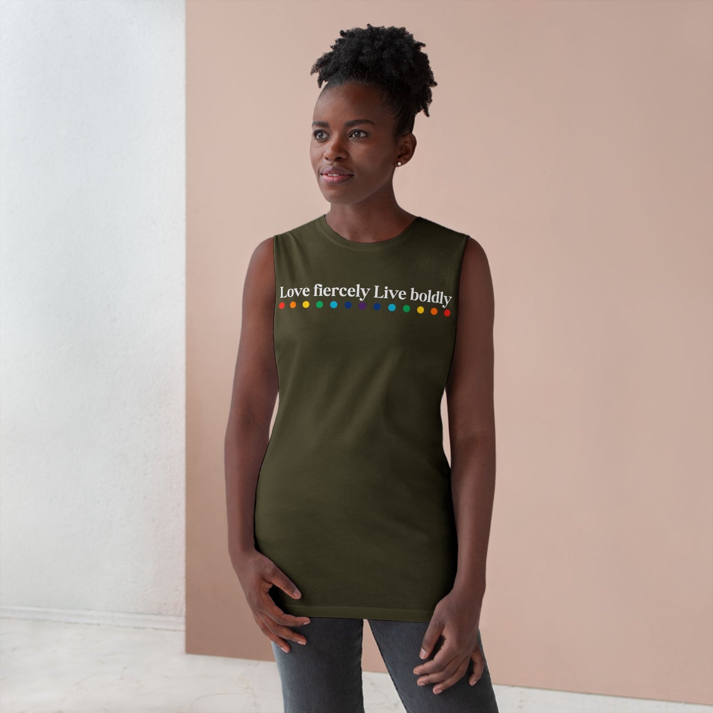 "Love fiercely Live boldly" PRIDE Unisex Tank