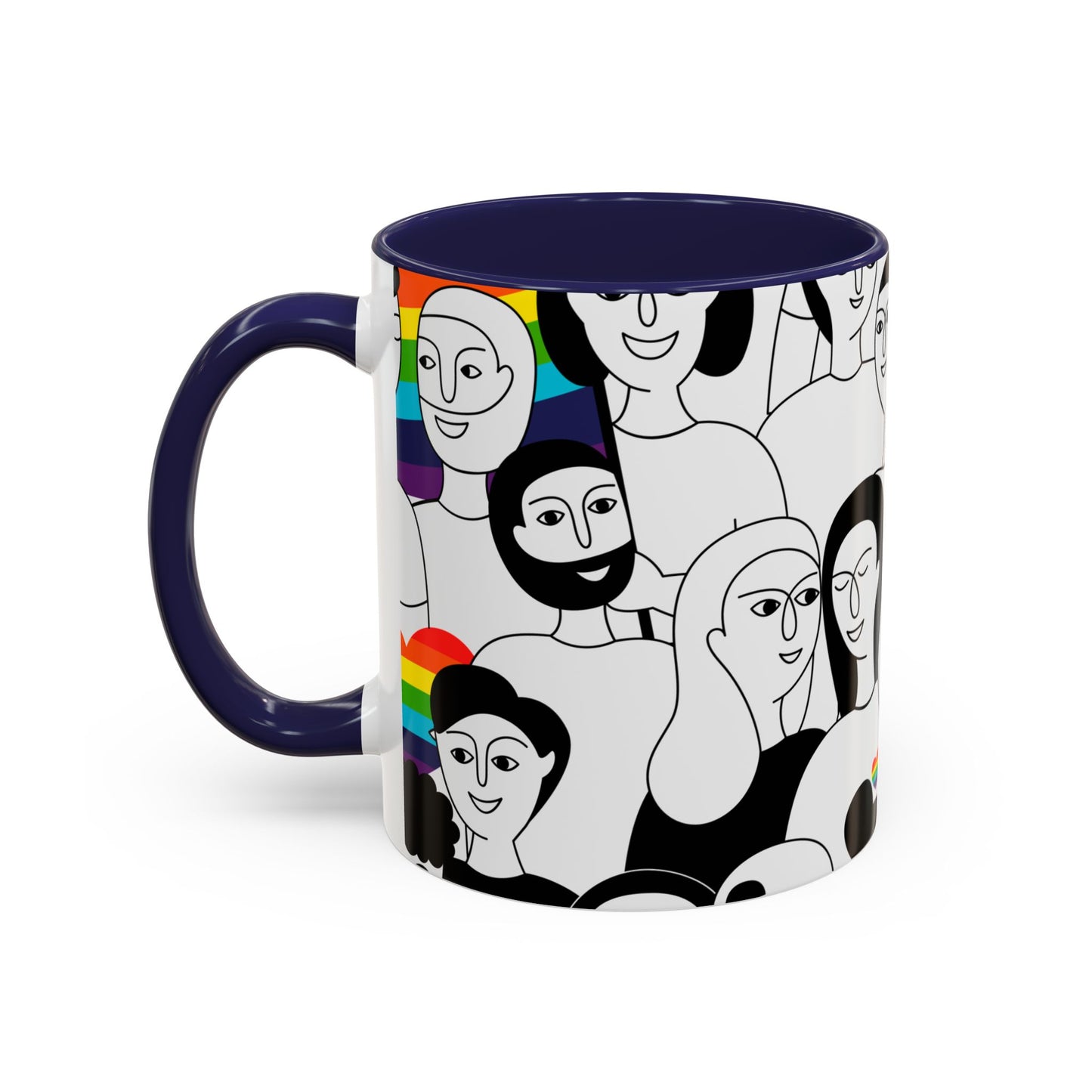 Pride Accent Coffee Mug, Love is Love Mug, LGBTQ+ Gift, Rainbow Mug, Support Equality, Celebration of Love