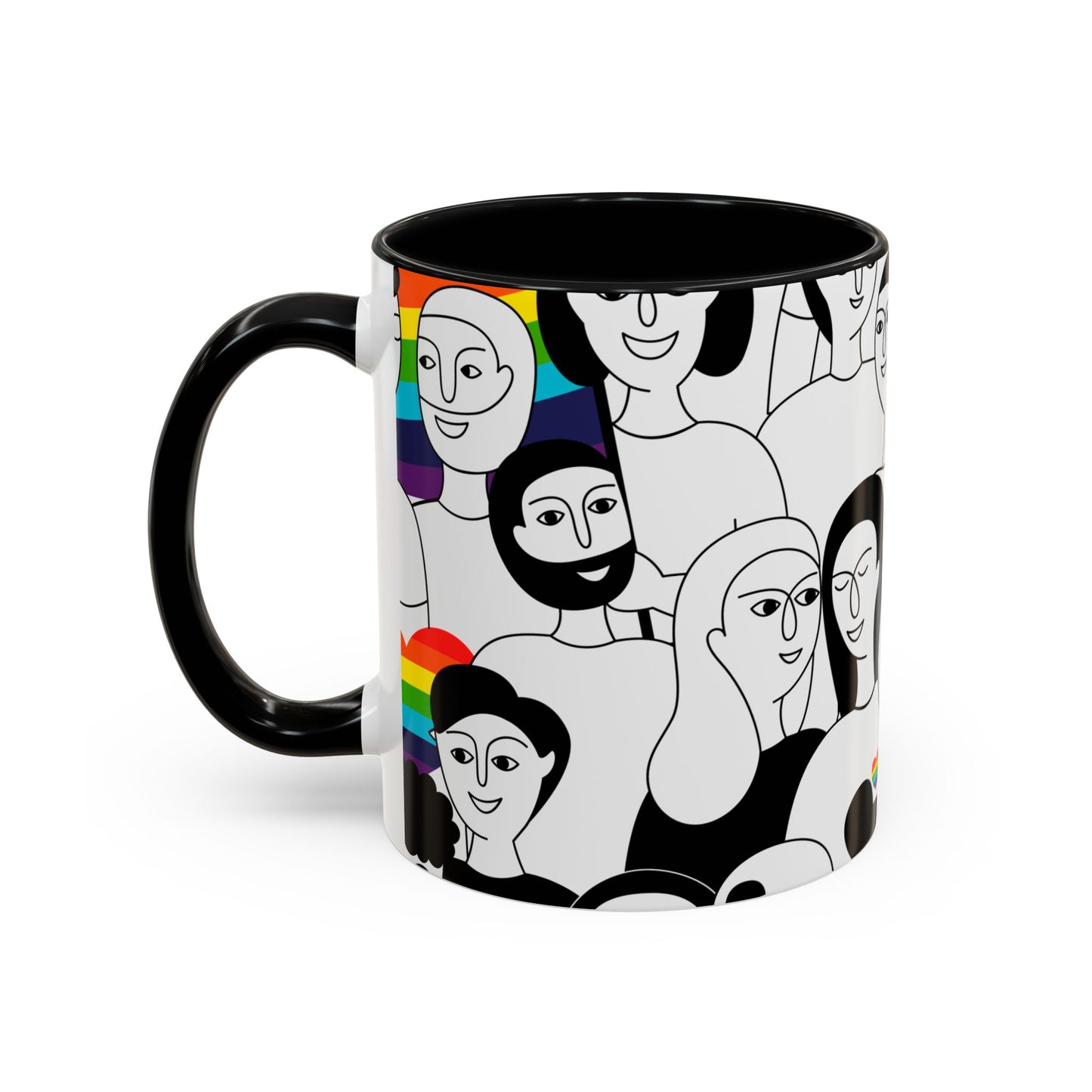 Pride Accent Coffee Mug, Love is Love Mug, LGBTQ+ Gift, Rainbow Mug, Support Equality, Celebration of Love