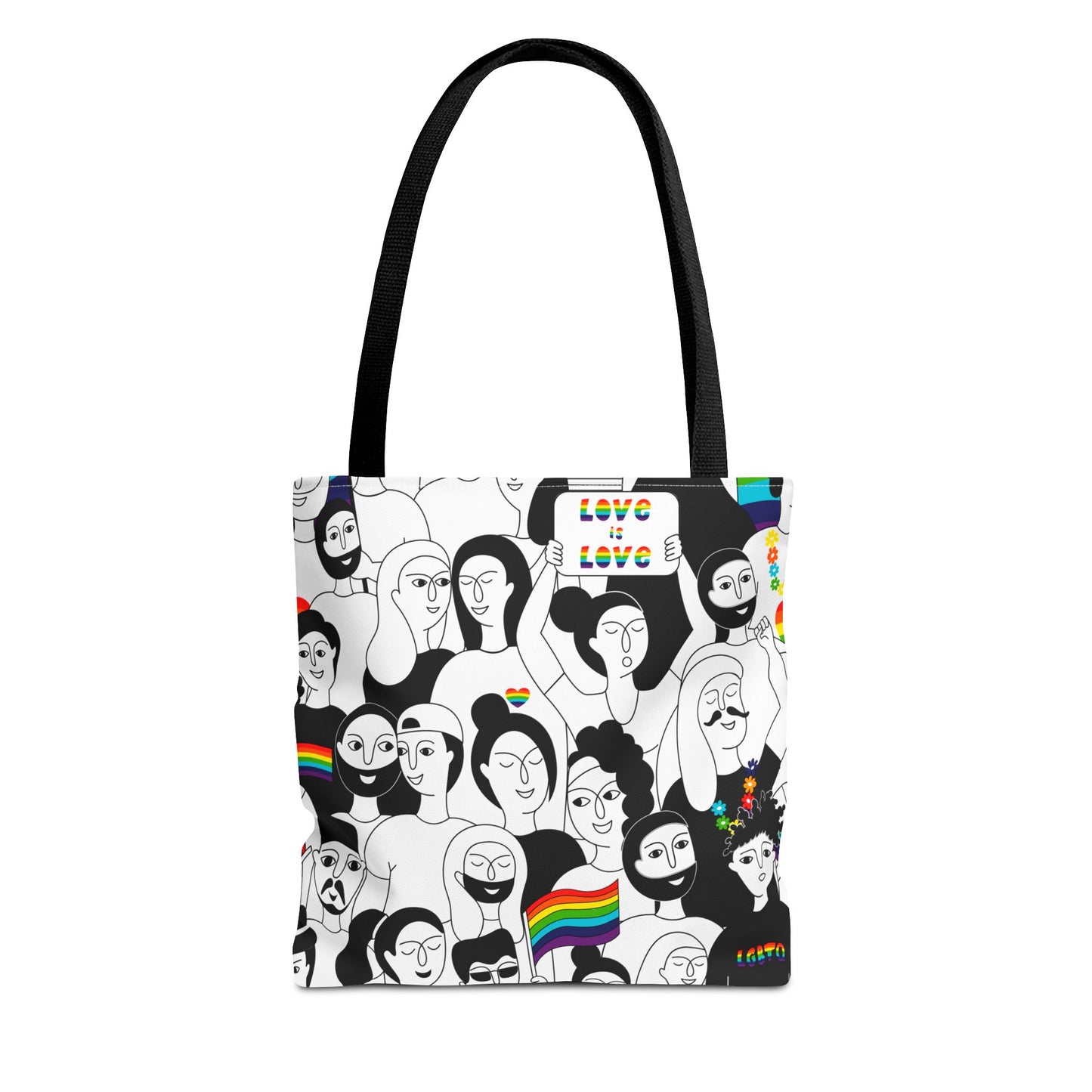 Pride Love Tote Bag - Eco-Friendly, Reusable, Art-Inspired, LGBTQ+ Community, Everyday Carry, Gift for Pride Month