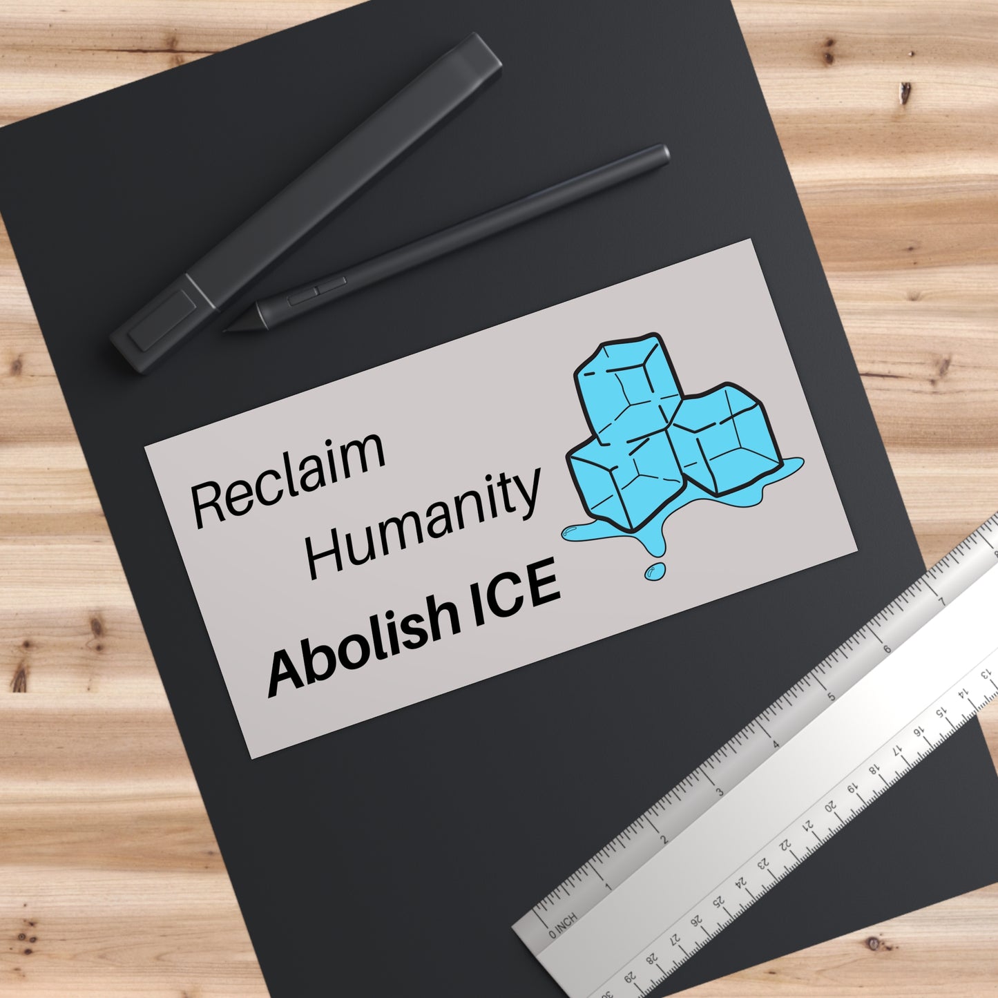 Abolish ICE Bumper Stickers, Activist Car Decals, Reclaim Humanity Stickers, Abolish ICE Stickers, Political Message Art