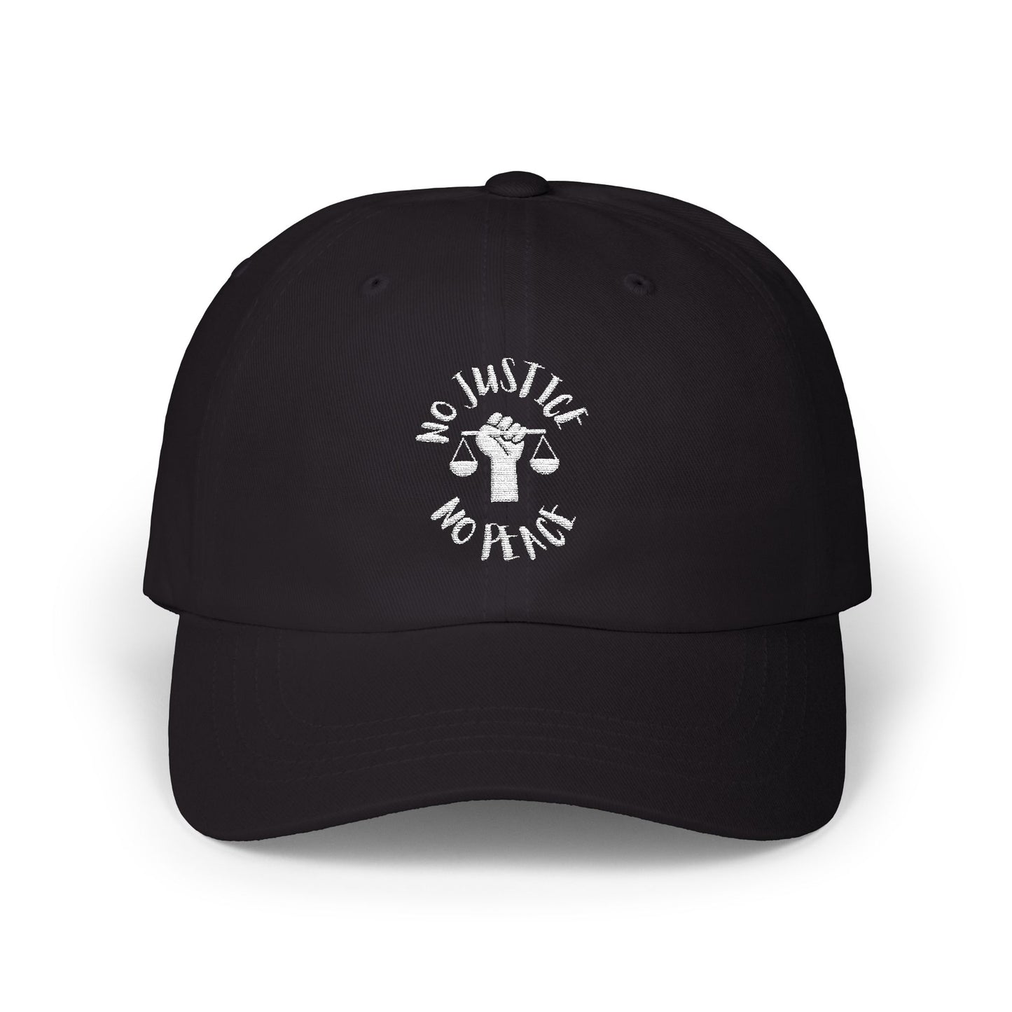 Classic Dad Cap - Casual Style Hat with 'No Justice No Peace' Embroidery