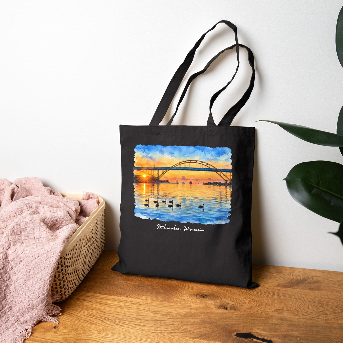 Milwaukee Hoan Bridge Canvas Tote Bag