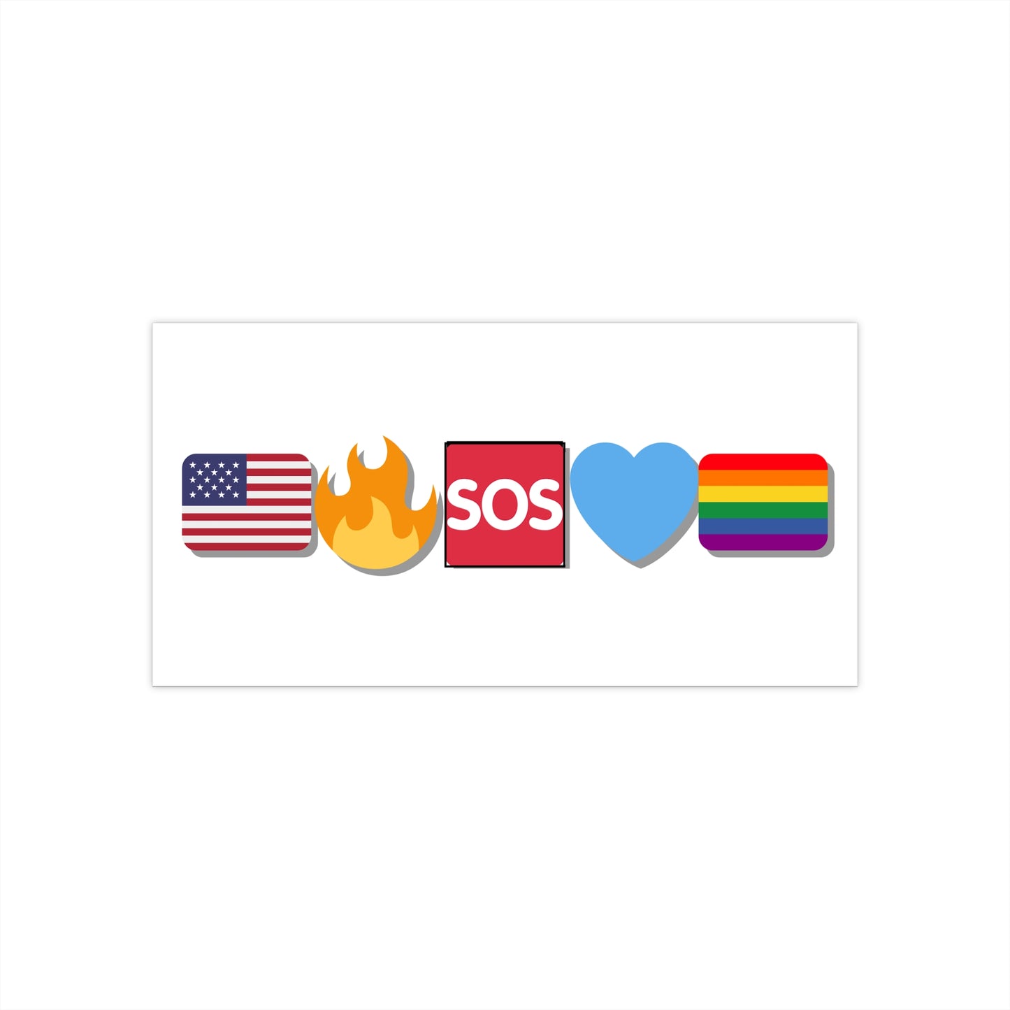 Vibrant Bumper Stickers for Expression and Activism | SOS USA, Democrat, Pride Themes