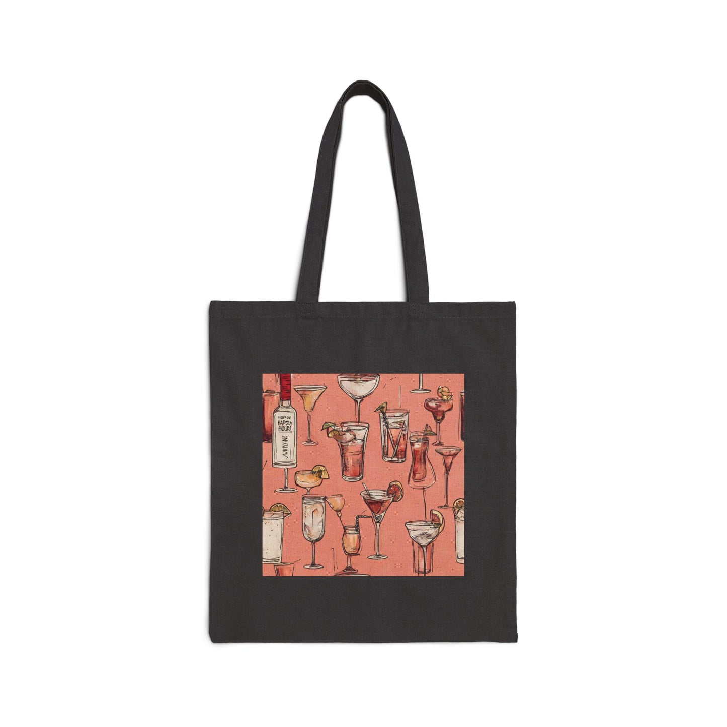 "Happy Hour" Cotton Canvas Tote Bag