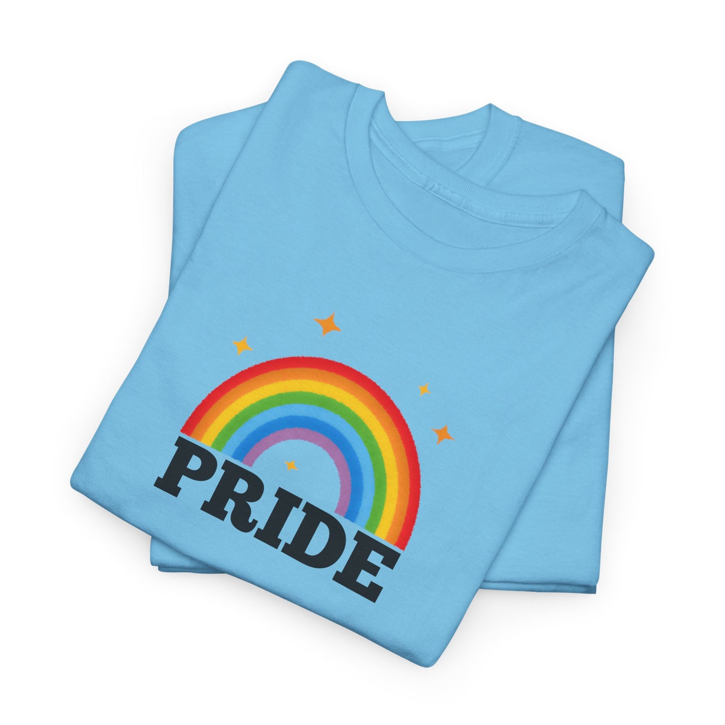 Pride Rainbow Unisex Heavy Cotton Tee, LGBTQ+ Apparel, Festival Shirt, Support Equality, Pride Month Celebration