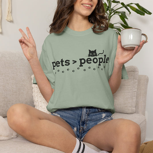 Pets > People T-Shirt (Cat Edition) – Funny Cat & Paw Love Tee