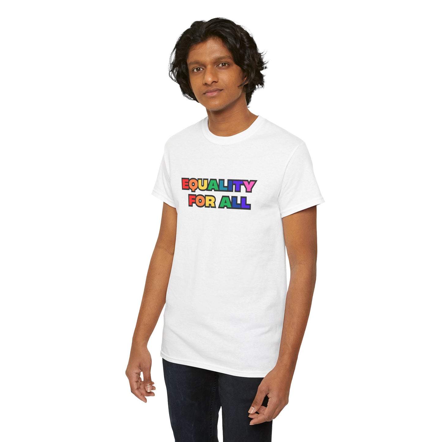 Unisex Equality Statement Tee, Pride Shirt, LGBTQ+ Apparel, Equality For All Top, Casual Unisex T-Shirt, Gift for Activists