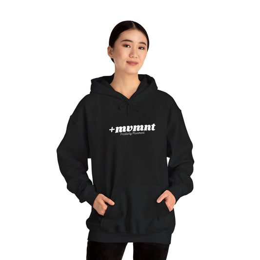 +mvmnt  Unisex Hooded Sweatshirt with Motivational Design, Cozy Oversized Hoodie, Graphic Sweatshirt