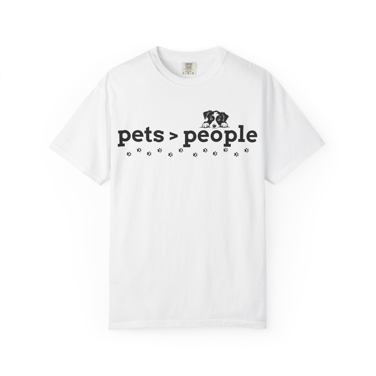 Pets > People T-Shirt (Dog Edition) — Cute Paw Print Dog Lover Tee