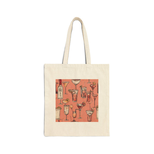 "Happy Hour" Cotton Canvas Tote Bag