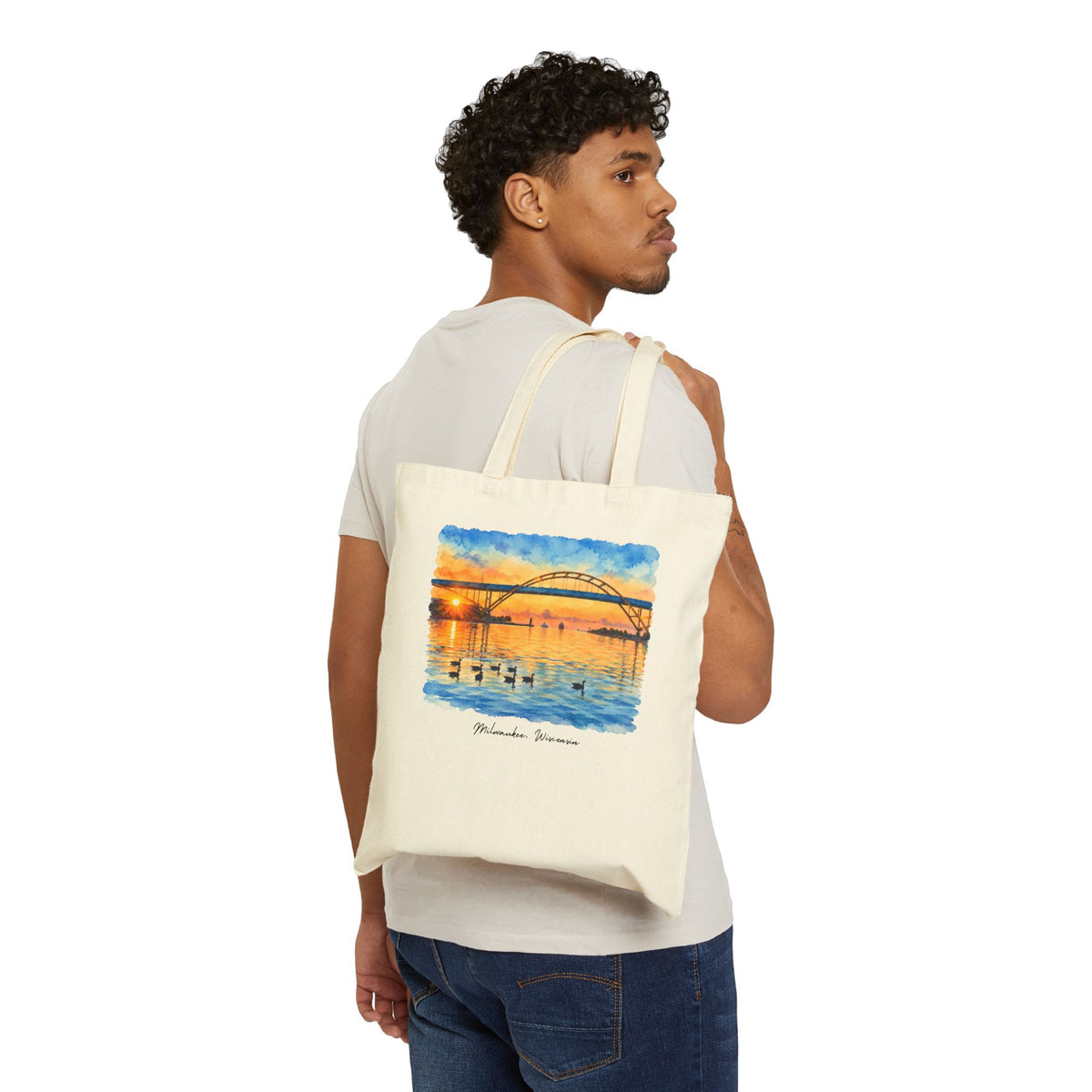 Milwaukee Hoan Bridge Canvas Tote Bag