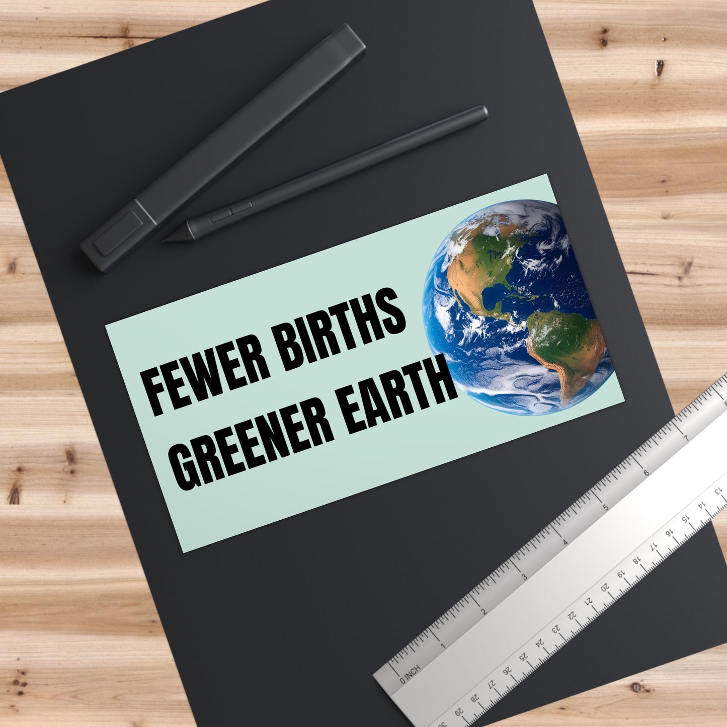 Eco-Friendly Bumper Stickers - 'Fewer Births, Greener Earth'